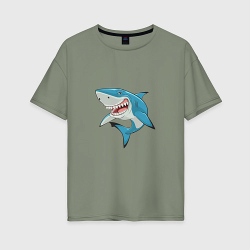 Женская футболка оверсайз Акула-молот / Авокадо – фото 1