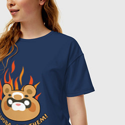 Футболка оверсайз женская Guoba Get Them, цвет: тёмно-синий — фото 2
