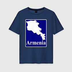 Футболка оверсайз женская Армения Armenia, цвет: тёмно-синий