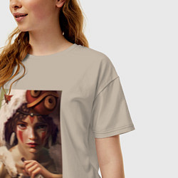 Футболка оверсайз женская Momonoke P, цвет: миндальный — фото 2
