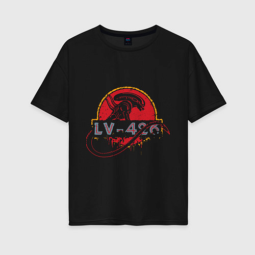Женская футболка оверсайз Lv 426 / Черный – фото 1