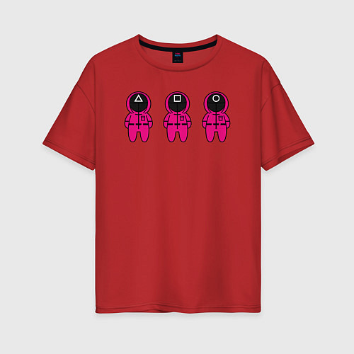 Женская футболка оверсайз Люди в Масках / Красный – фото 1