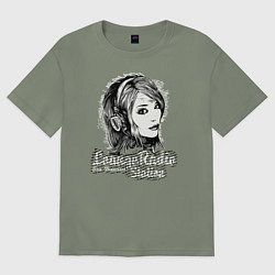 Футболка оверсайз женская Девушка ведущая радио, цвет: авокадо