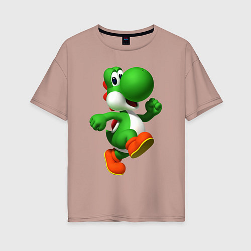 Женская футболка оверсайз 3d Yoshi / Пыльно-розовый – фото 1