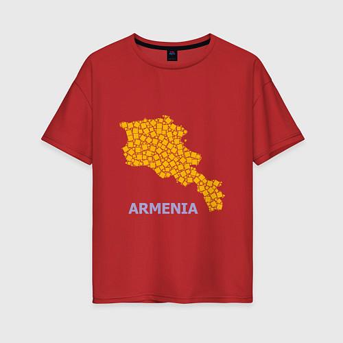 Женская футболка оверсайз Golden Armenia / Красный – фото 1