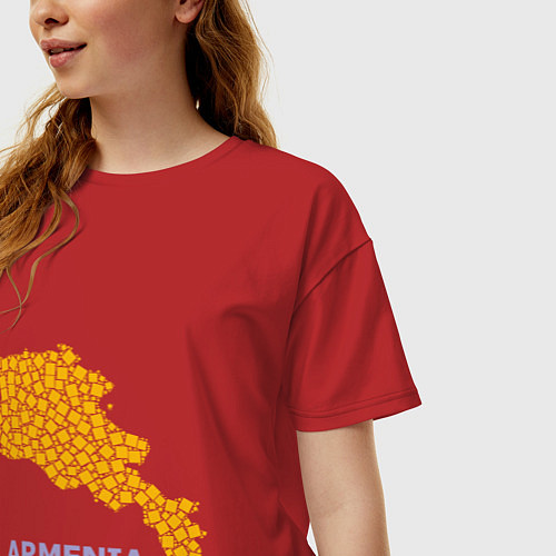 Женская футболка оверсайз Golden Armenia / Красный – фото 3