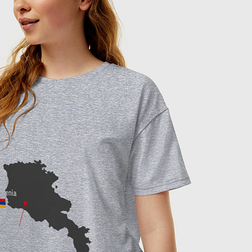 Женская футболка оверсайз Армения - Ереван / Меланж – фото 3