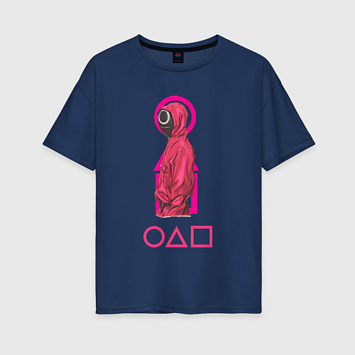 Женская футболка оверсайз Squid game / Тёмно-синий – фото 1