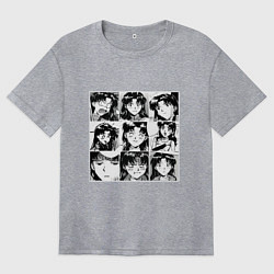 Футболка оверсайз женская Такая разная Мисато Сан Евангелион, цвет: меланж