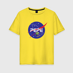 Футболка оверсайз женская Pepe Pepe space Nasa, цвет: желтый