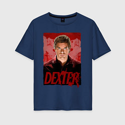 Женская футболка оверсайз Dexter Декстер постер