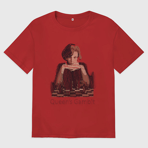 Женская футболка оверсайз The Queens Gambit / Красный – фото 1
