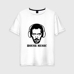 Женская футболка оверсайз Dr House music