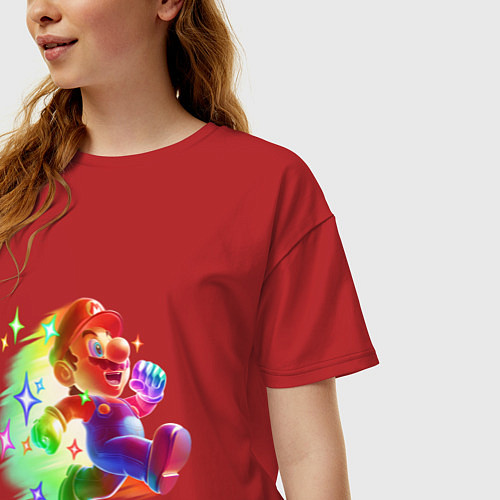 Женская футболка оверсайз Mariooo / Красный – фото 3