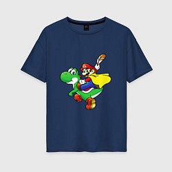Женская футболка оверсайз Yoshi&Mario