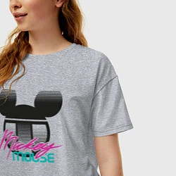 Футболка оверсайз женская Logotype Mickey Mouse, цвет: меланж — фото 2