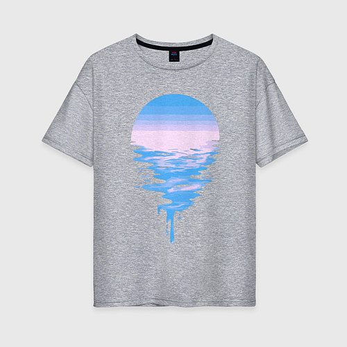 Женская футболка оверсайз Луна море / Меланж – фото 1