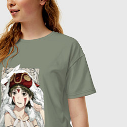Футболка оверсайз женская Princеss mononoke, цвет: авокадо — фото 2