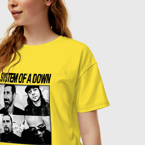 Женская футболка оверсайз Участники группы System of a Down / Желтый – фото 3