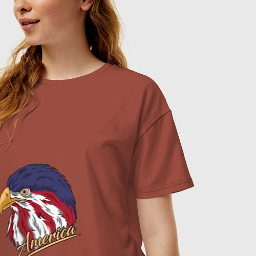 Женская футболка оверсайз White Eagle / Кирпичный – фото 3