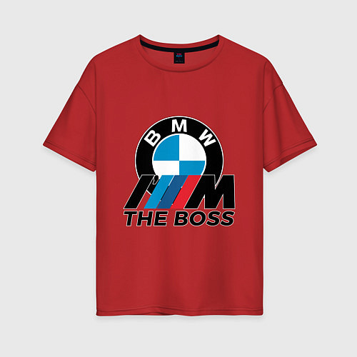 Женская футболка оверсайз BMW BOSS / Красный – фото 1