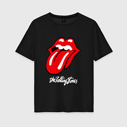 Футболка оверсайз женская Rolling Stones Роллинг Стоунз, цвет: черный