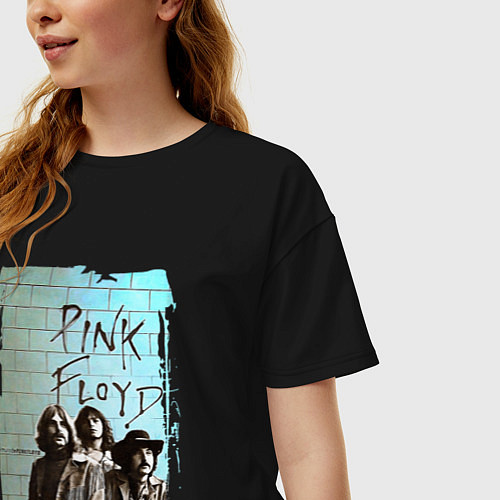 Женская футболка оверсайз PINK FLOYD, постер / Черный – фото 3