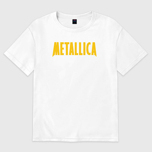 Женская футболка оверсайз Новая надпись Металлики / Белый – фото 1