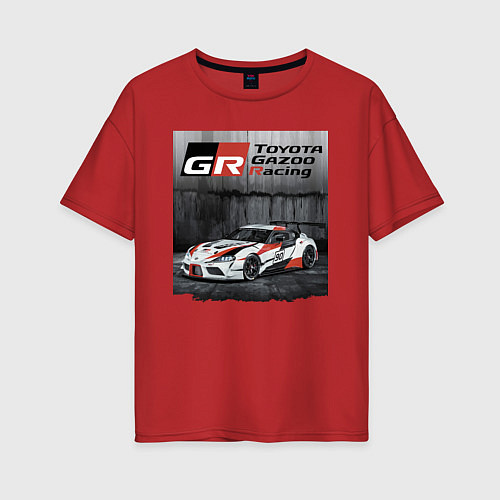 Женская футболка оверсайз Toyota Gazoo Racing Team / Красный – фото 1