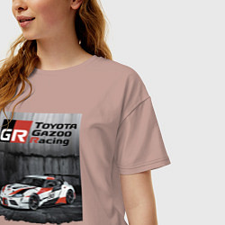 Футболка оверсайз женская Toyota Gazoo Racing Team, цвет: пыльно-розовый — фото 2