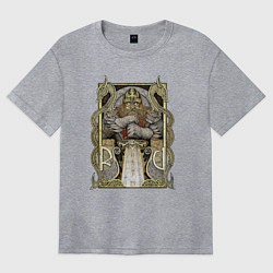 Футболка оверсайз женская Бог славянский, цвет: меланж