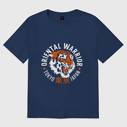 Футболка оверсайз женская Восточный воин, цвет: тёмно-синий
