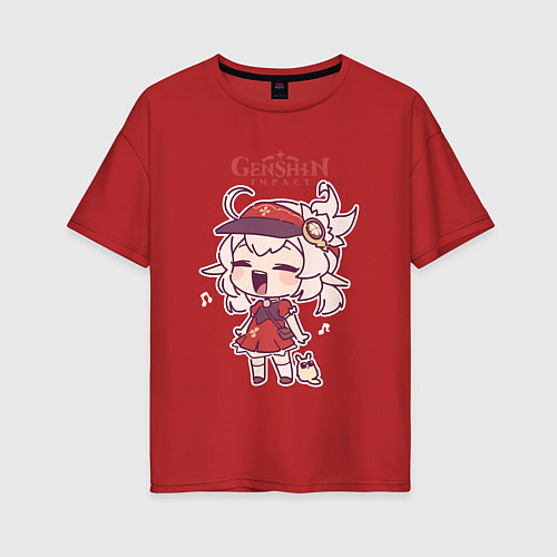 Женская футболка оверсайз Genshin Impact Mini Kli / Красный – фото 1