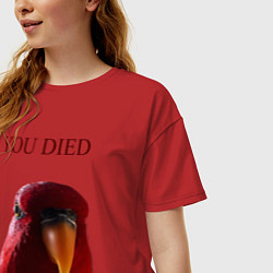 Футболка оверсайз женская Красный попугай, цвет: красный — фото 2