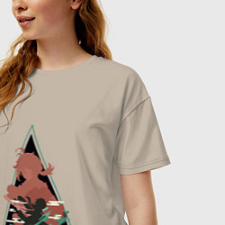 Футболка оверсайз женская Genshin Impact KazuhaКадзуха, цвет: миндальный — фото 2