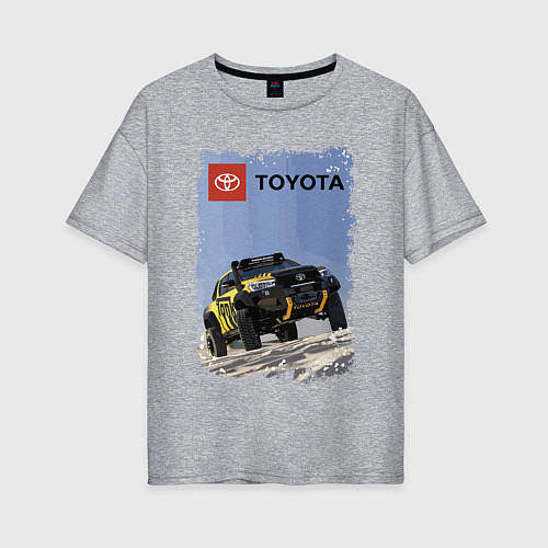 Женская футболка оверсайз Toyota Racing Team, desert competition / Меланж – фото 1