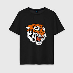 Женская футболка оверсайз Smiling Tiger