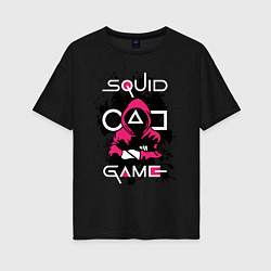 Футболка оверсайз женская Squid gameguard-killer, цвет: черный