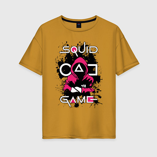 Женская футболка оверсайз Squid gameguard-killer / Горчичный – фото 1