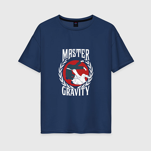 Женская футболка оверсайз Мастер Гравитации / Тёмно-синий – фото 1