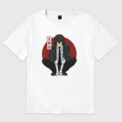 Футболка оверсайз женская Старший детектив Дазай, цвет: белый