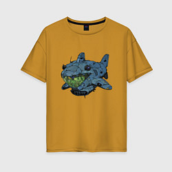 Женская футболка оверсайз Жаба - капитан подводной лодки