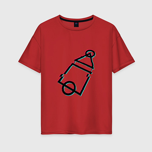 Женская футболка оверсайз Logo Squid Game / Красный – фото 1