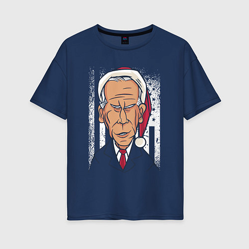 Женская футболка оверсайз Joe Biden / Тёмно-синий – фото 1