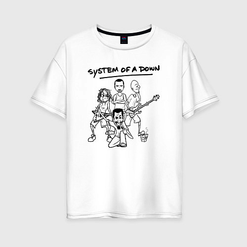 Женская футболка оверсайз Арт на группу System of a Down / Белый – фото 1