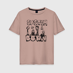 Женская футболка оверсайз Карикатура на группу System of a Down