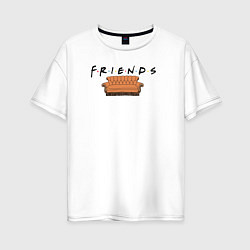 Женская футболка оверсайз Friends на диване