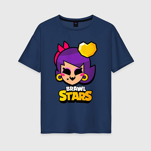 Женская футболка оверсайз LOLA LOVE BRAWL STARS / Тёмно-синий – фото 1