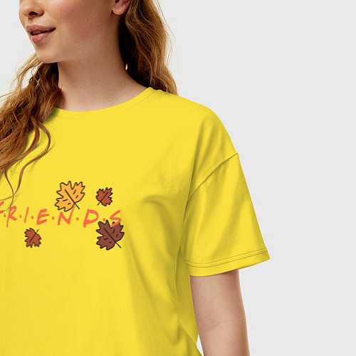 Женская футболка оверсайз Logo Friends / Желтый – фото 3