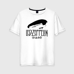 Футболка оверсайз женская Дирижабль Led Zeppelin с лого участников, цвет: белый